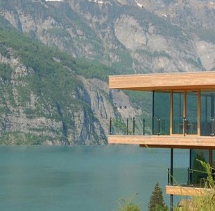 Modern Wooden House Design with view to the Lake