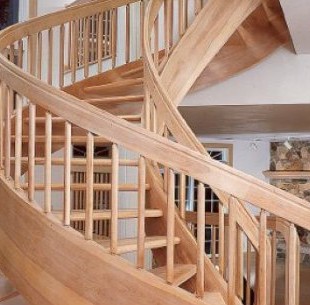 Trendy Spiral Wooden Staircase