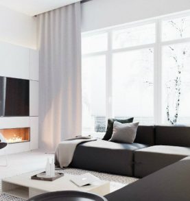 Modern home in Ukraine with minimalist B&W designs